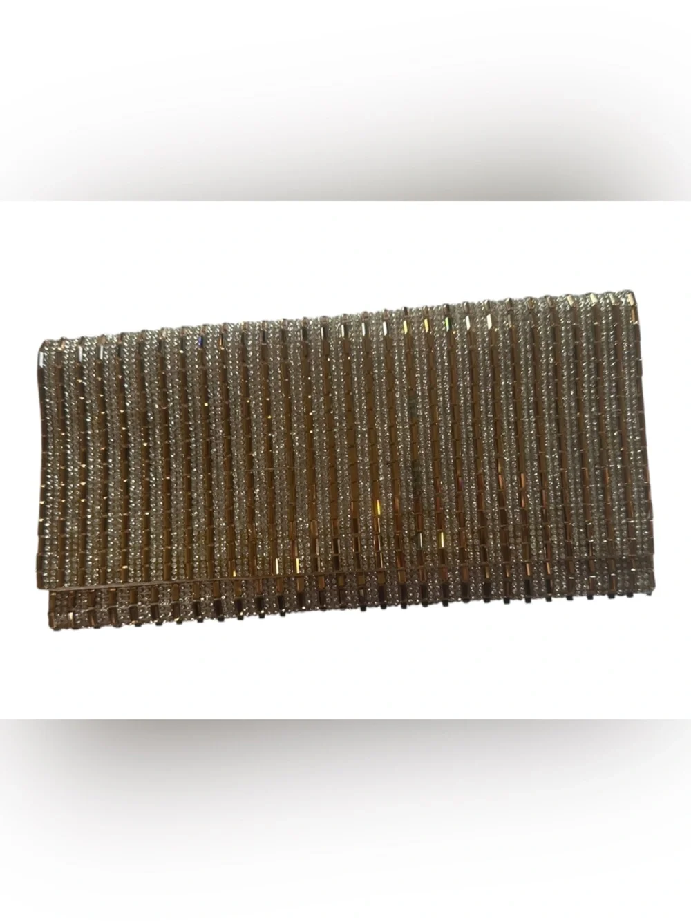 Nina Rhinestone Evening Bag Clutch Womens Gold Bronze Chain Strap Formal Purse